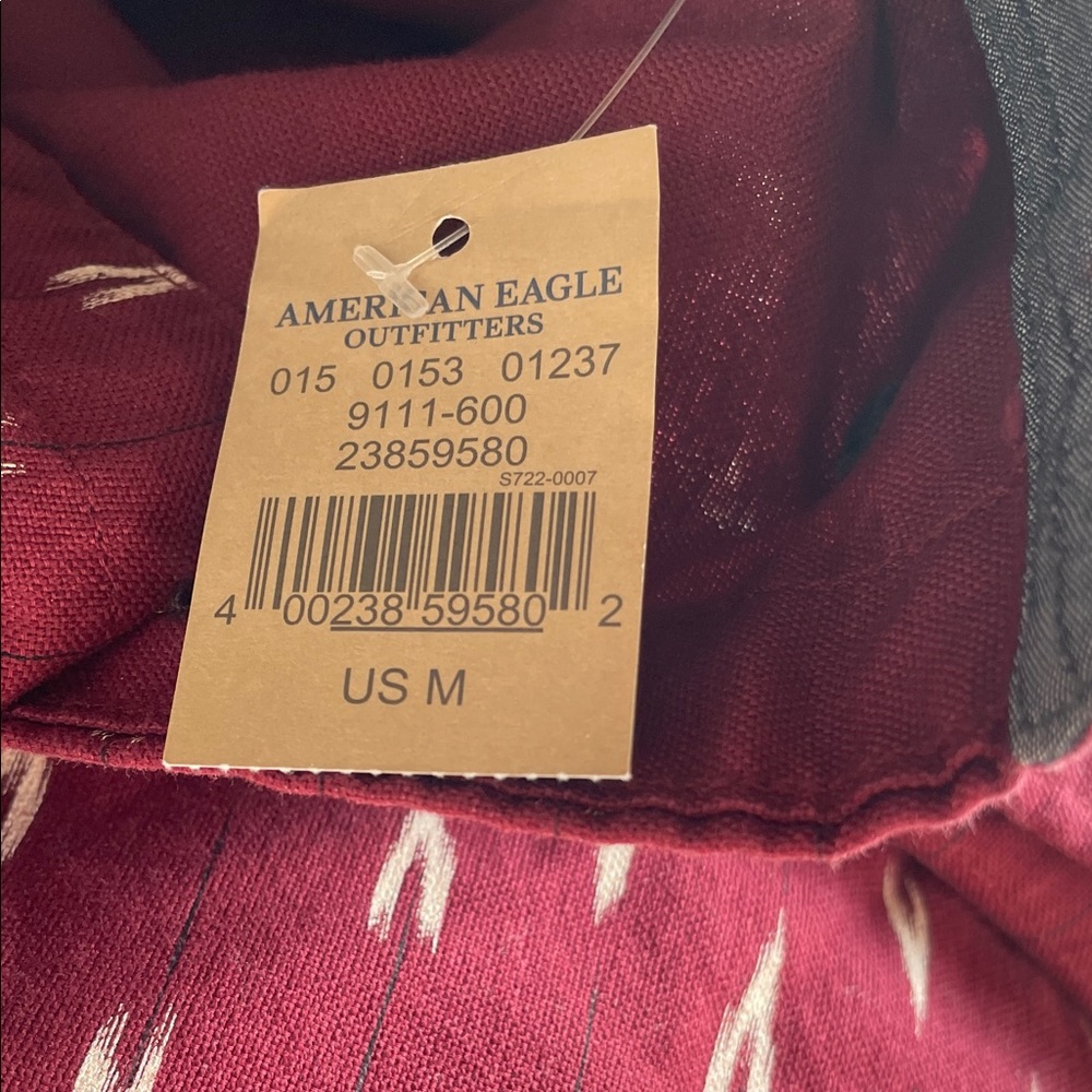 American Eagle Outfitters Men's Patterned Button Down Long Sleeve Dress Shirt M - Picture 3 of 5